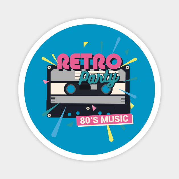 Retro Party 80's Music Magnet by Genuine Vintage